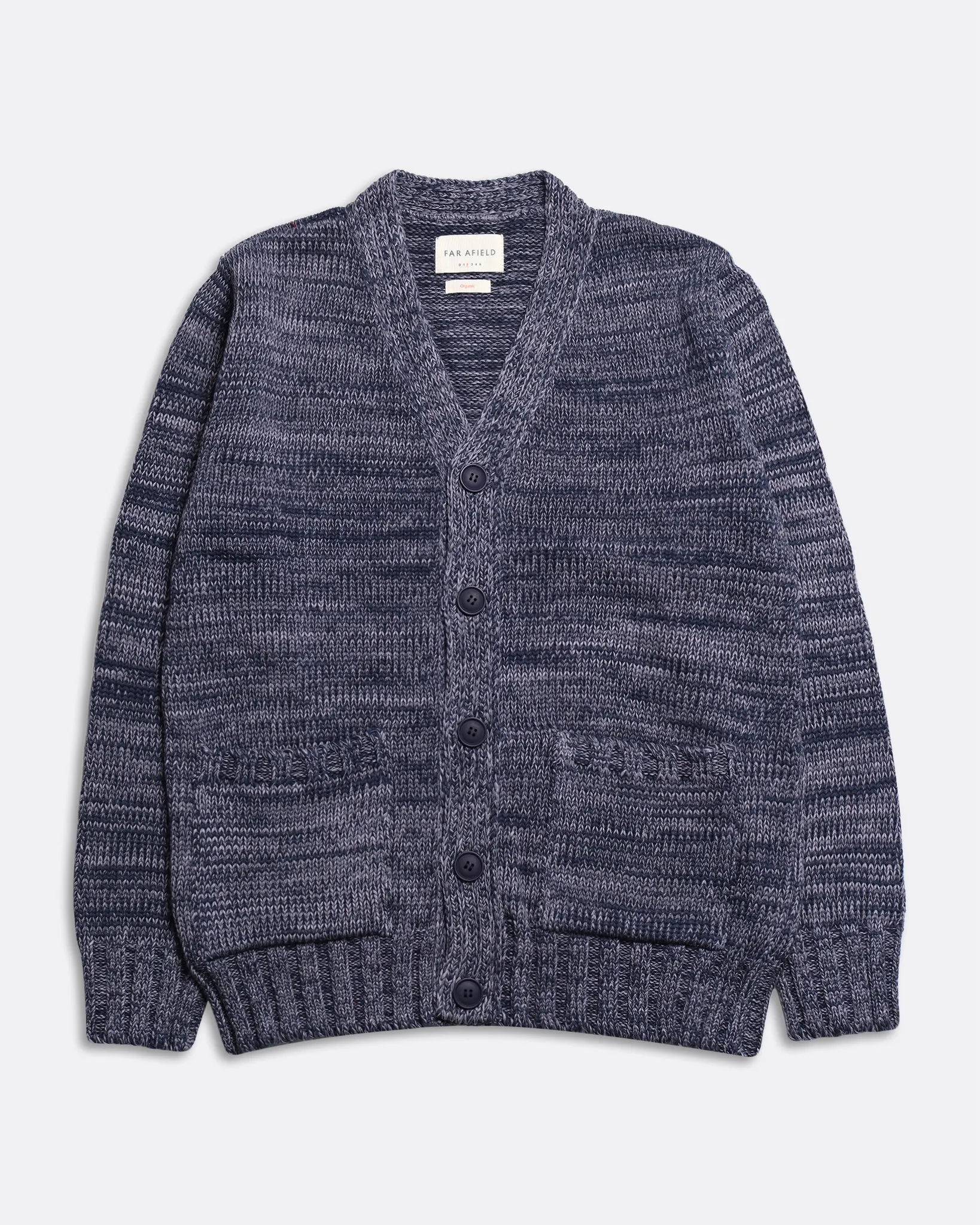 Buckley Cardigan - Navy / Silver Blue Twisted Yarn