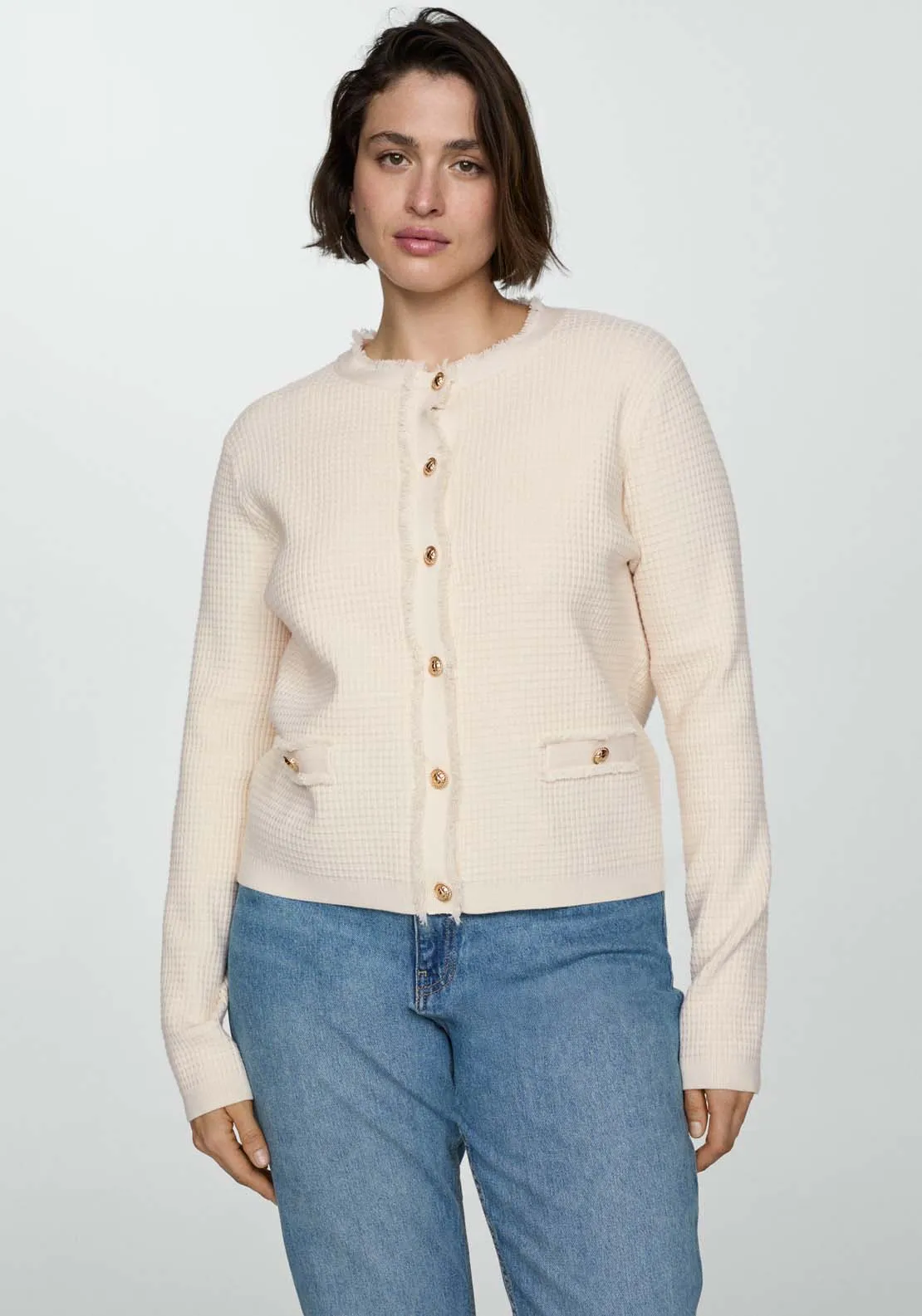 Button knit cardigan - Light Beige