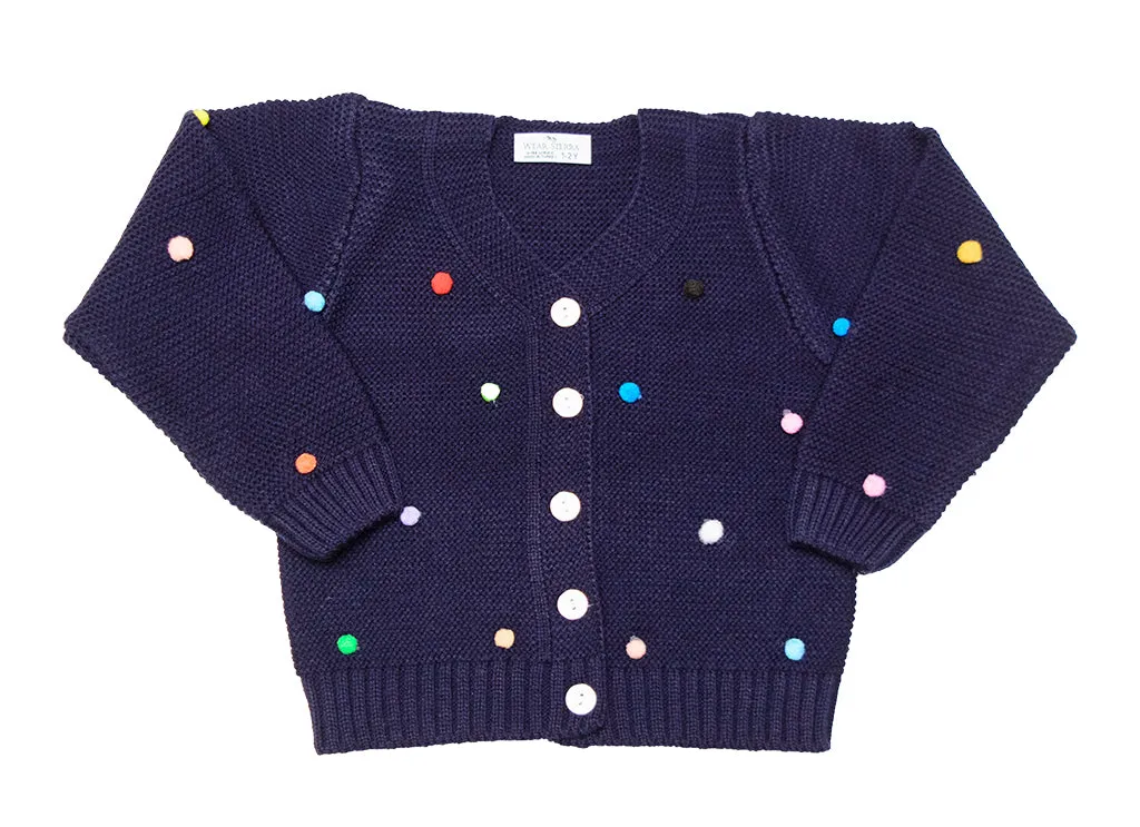 Button-Up Cardigan Sweater for Newborn and Toddler Girls