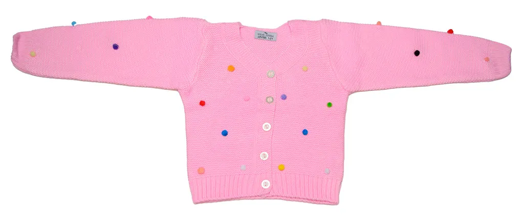 Button-Up Cardigan Sweater for Newborn and Toddler Girls