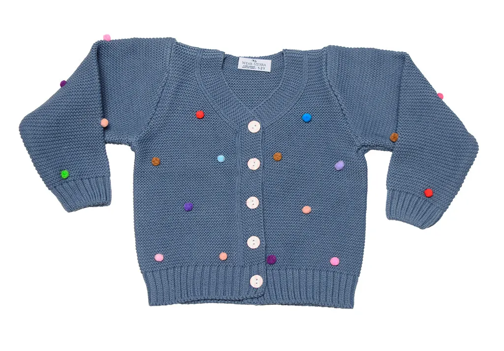 Button-Up Cardigan Sweater for Newborn and Toddler Girls