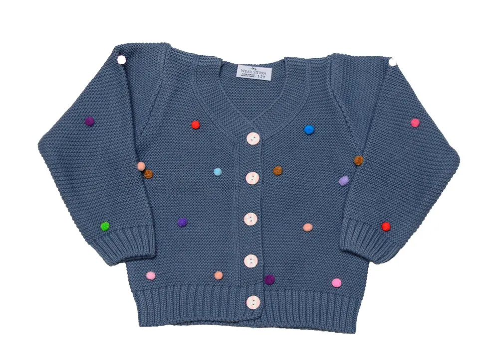 Button-Up Cardigan Sweater for Newborn and Toddler Girls