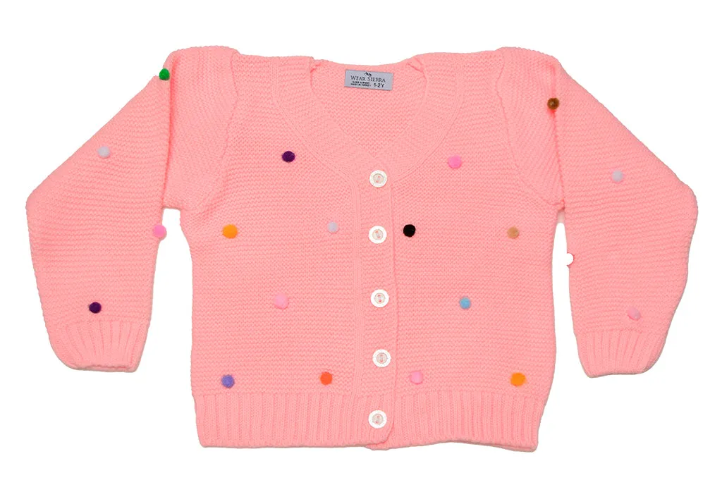 Button-Up Cardigan Sweater for Newborn and Toddler Girls