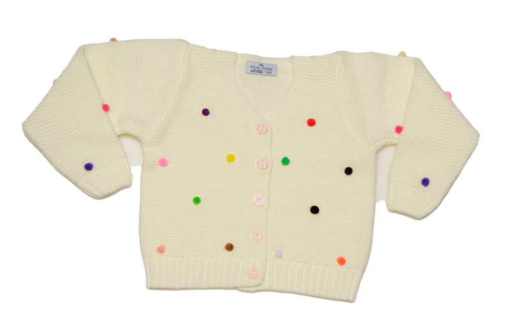 Button-Up Cardigan Sweater for Newborn and Toddler Girls