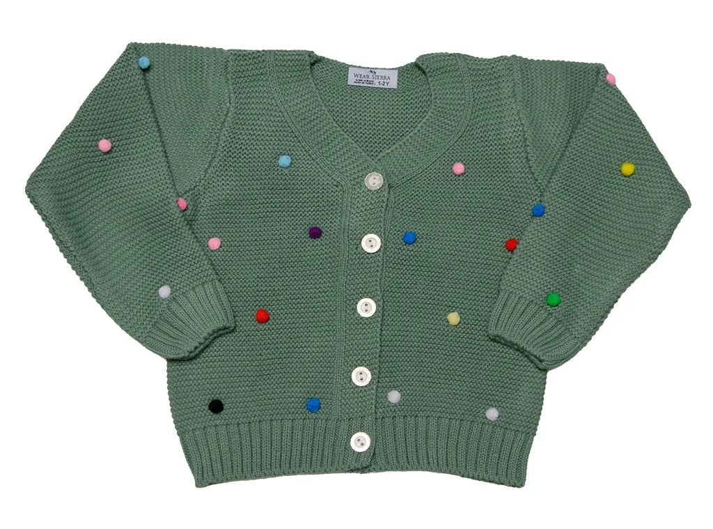 Button-Up Cardigan Sweater for Newborn and Toddler Girls