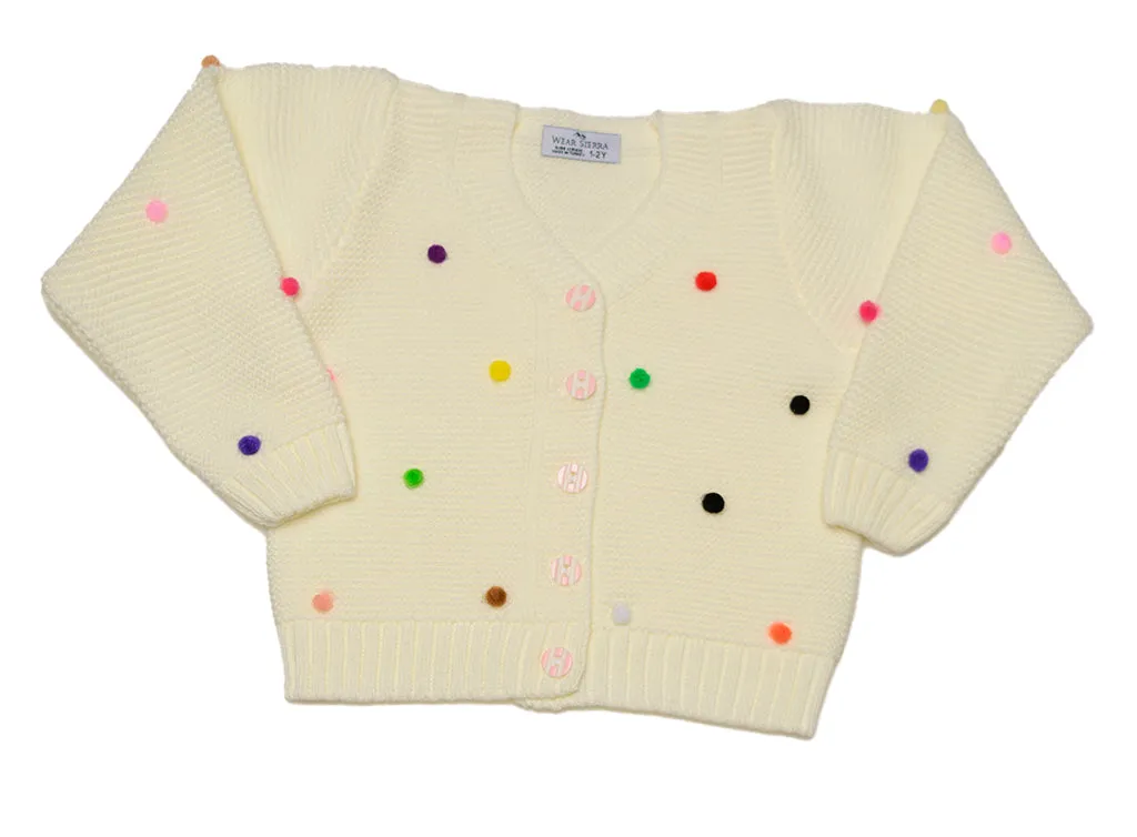 Button-Up Cardigan Sweater for Newborn and Toddler Girls