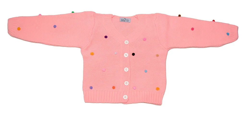 Button-Up Cardigan Sweater for Newborn and Toddler Girls