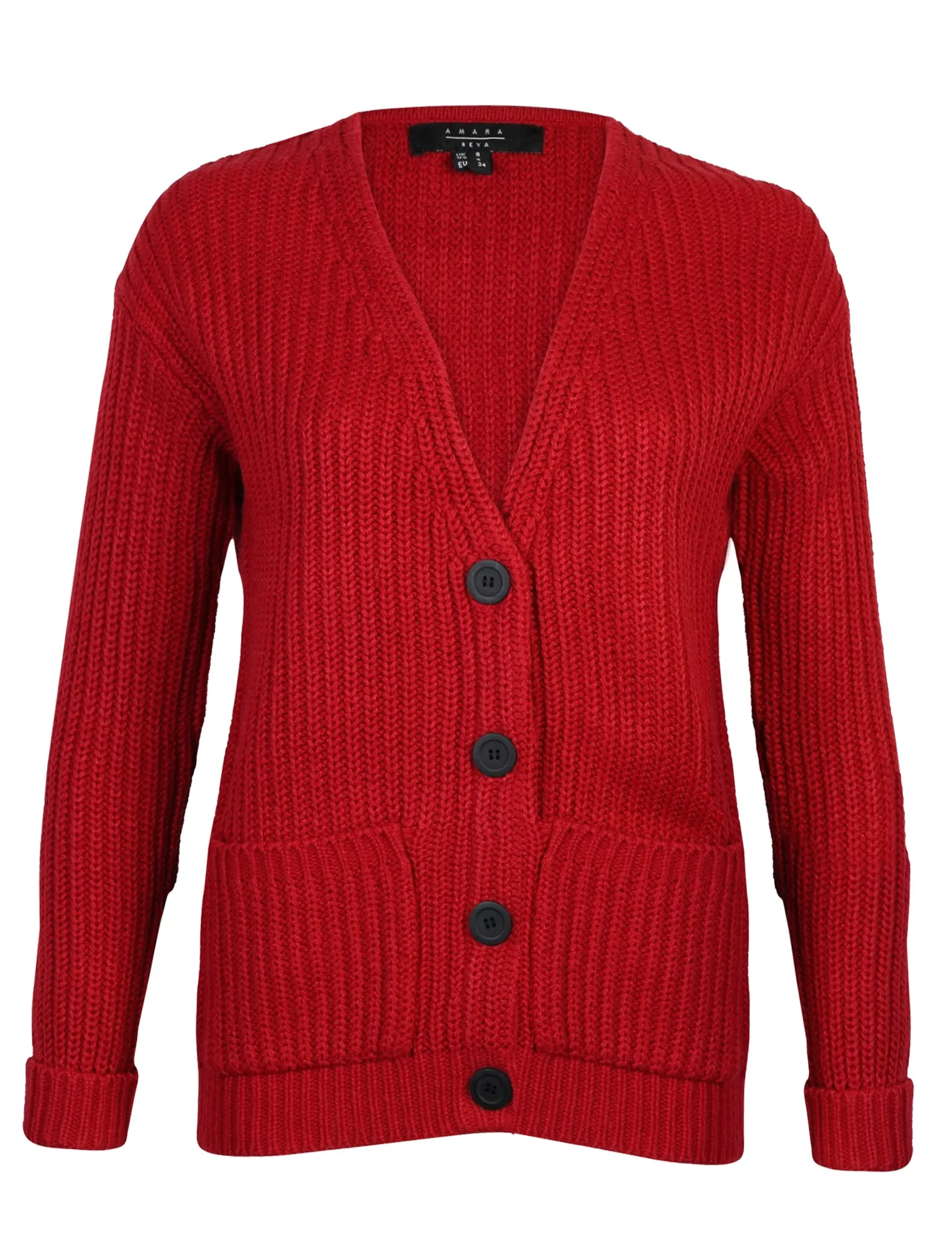 Camellia Deep V Cardigan in Chilli Pepper - Amara Reya