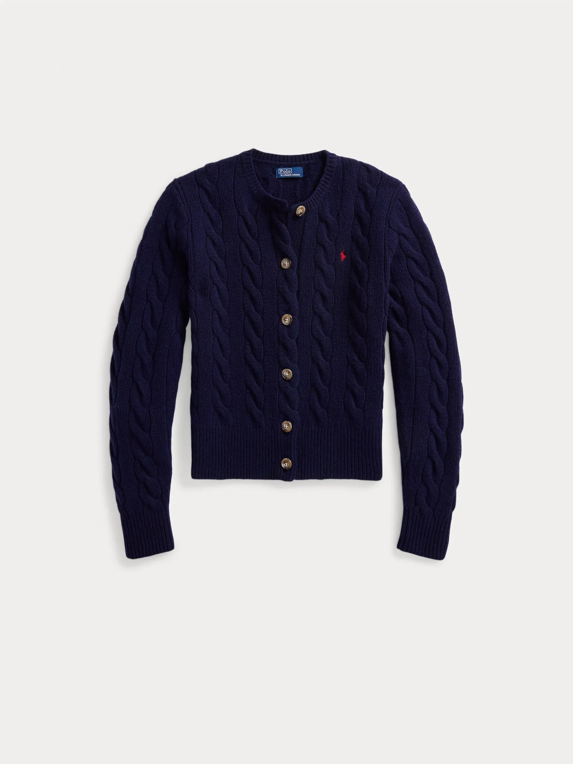 Cardigan a Trecce in Misto Cashmere Blu