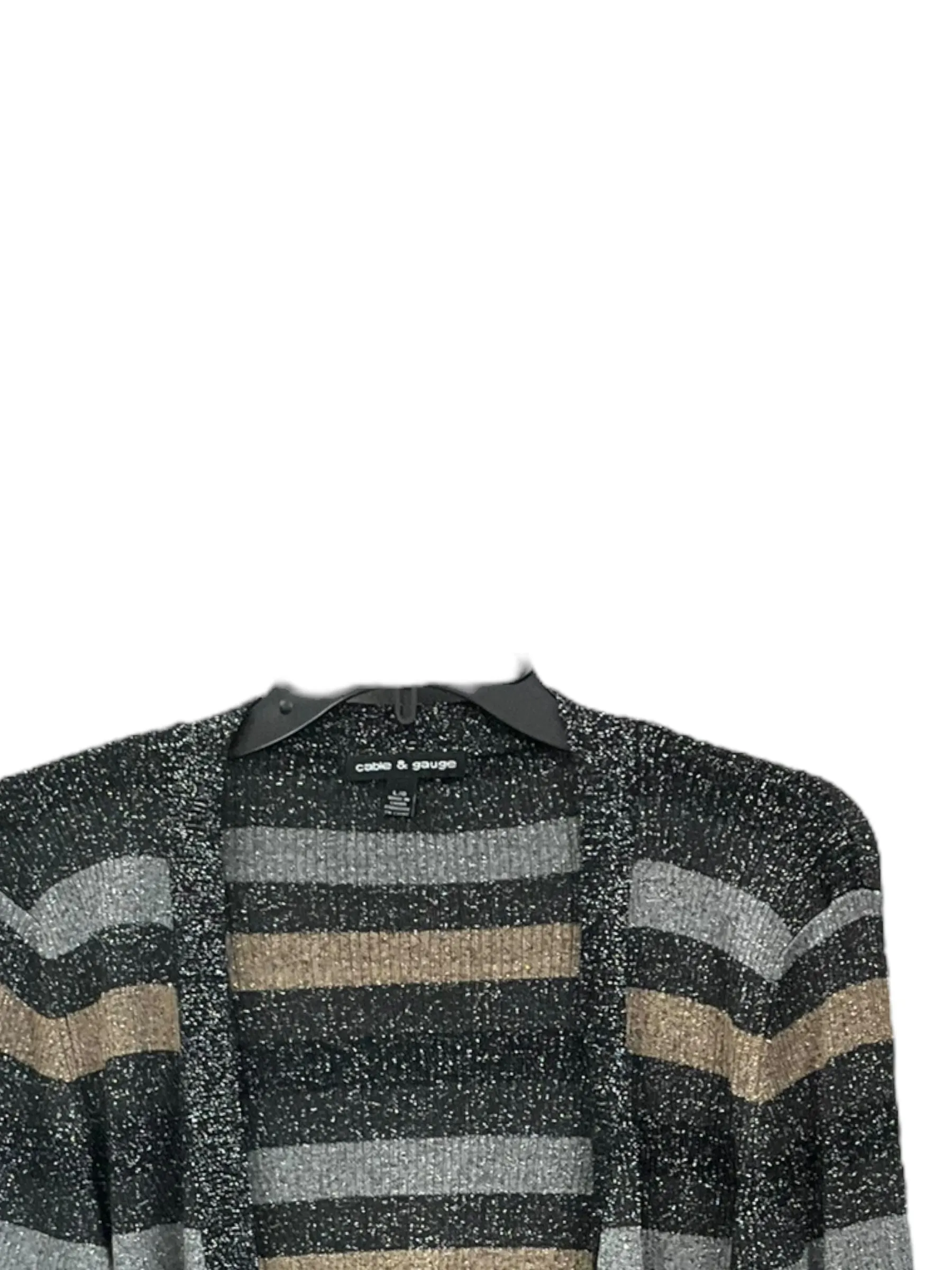 Cardigan By Cable And Gauge In Black & Silver, Size: L