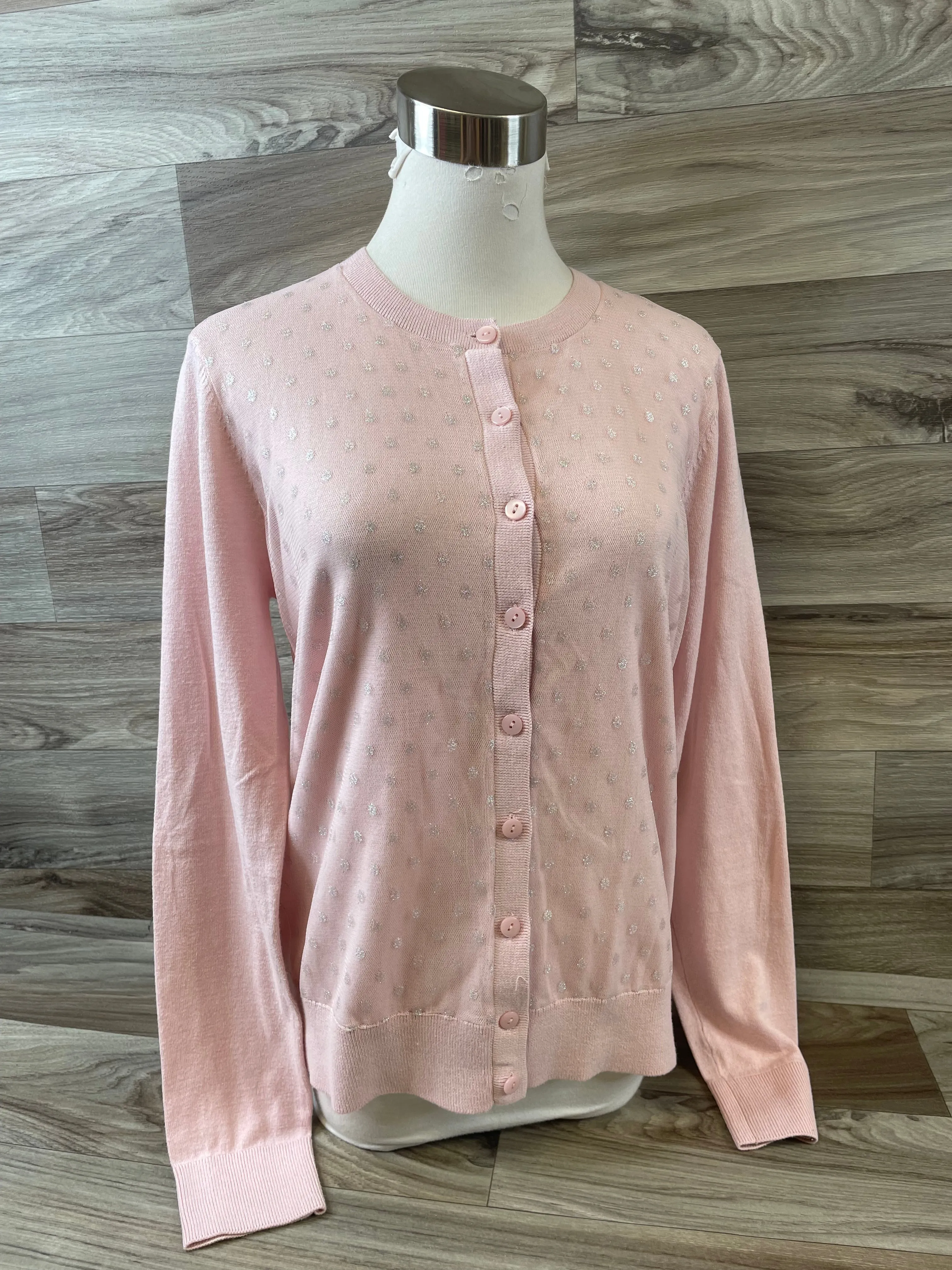 Cardigan By Loft In Pink & Silver, Size: M