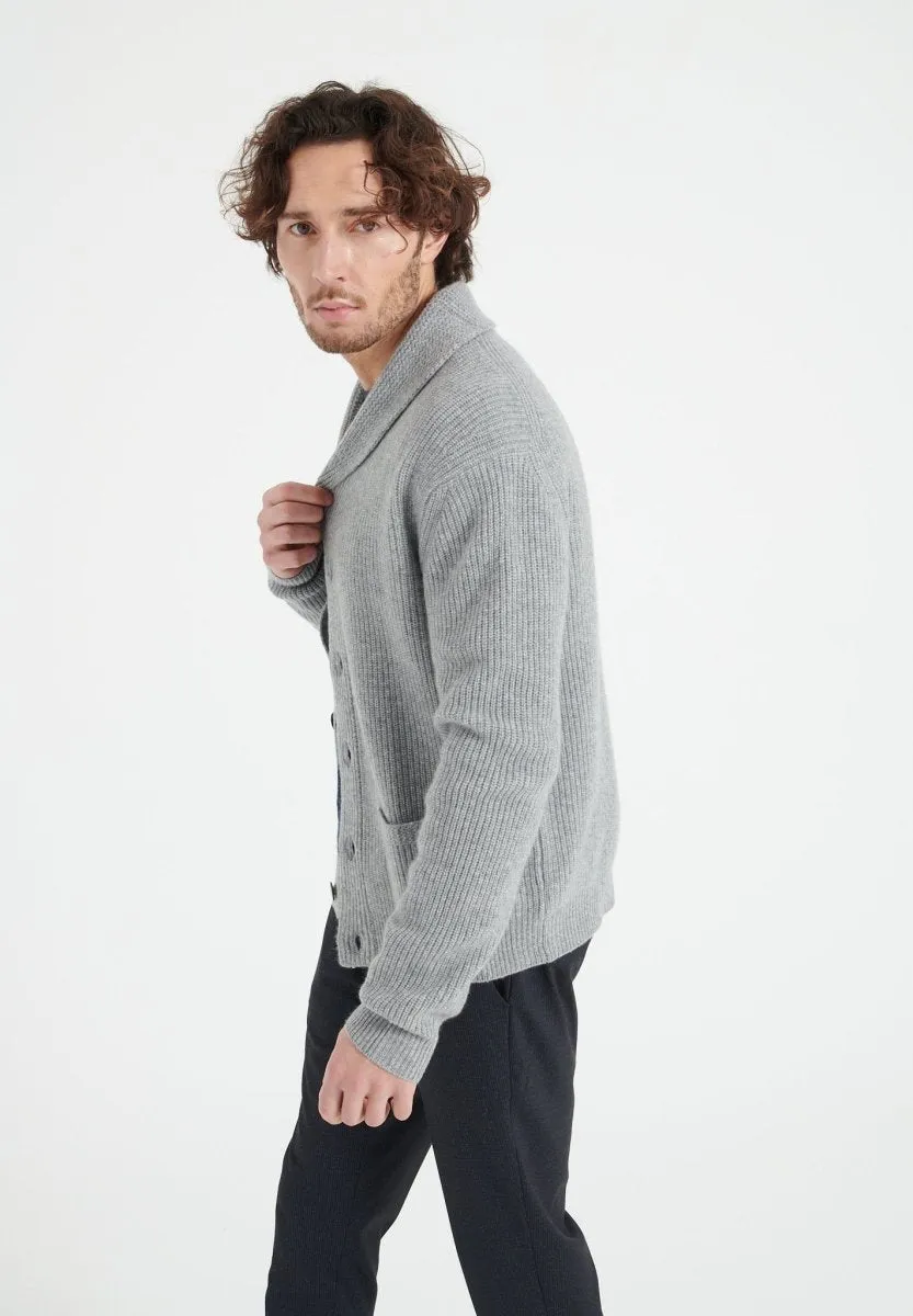 Cardigan cachemire 4 fils gris clair homme - ZACH 4