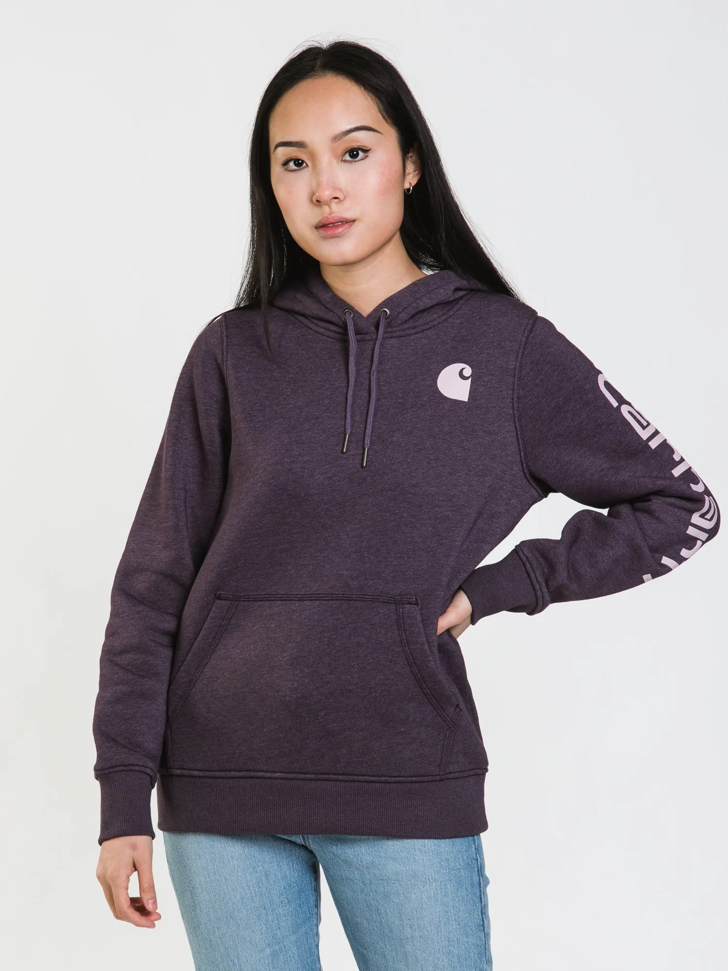 CARHARTT LOGO SLEEVE PULLOVER HOODIE - CLEARANCE