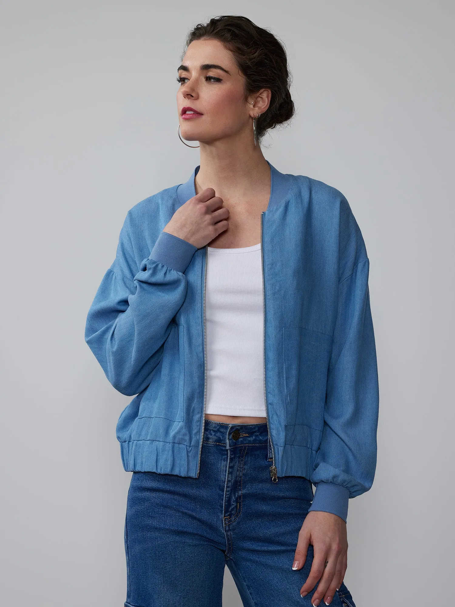 Chambray Bomber Jacket