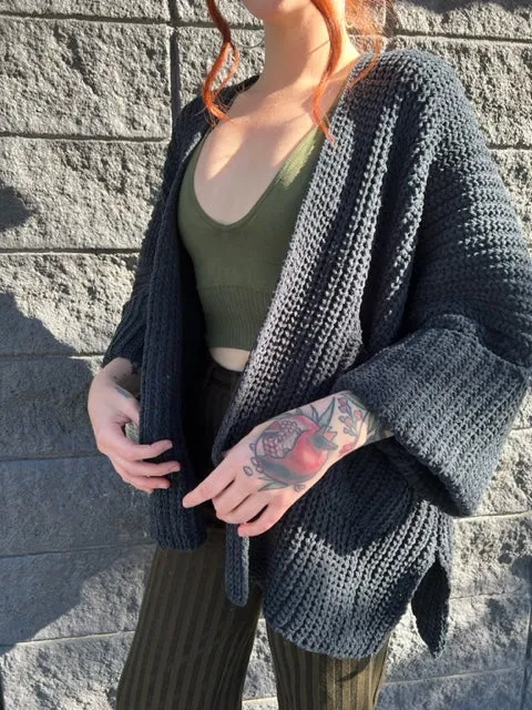 Charcoal Pocket Cardigan