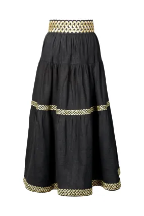 Chelgis Skirt - Black & Gold