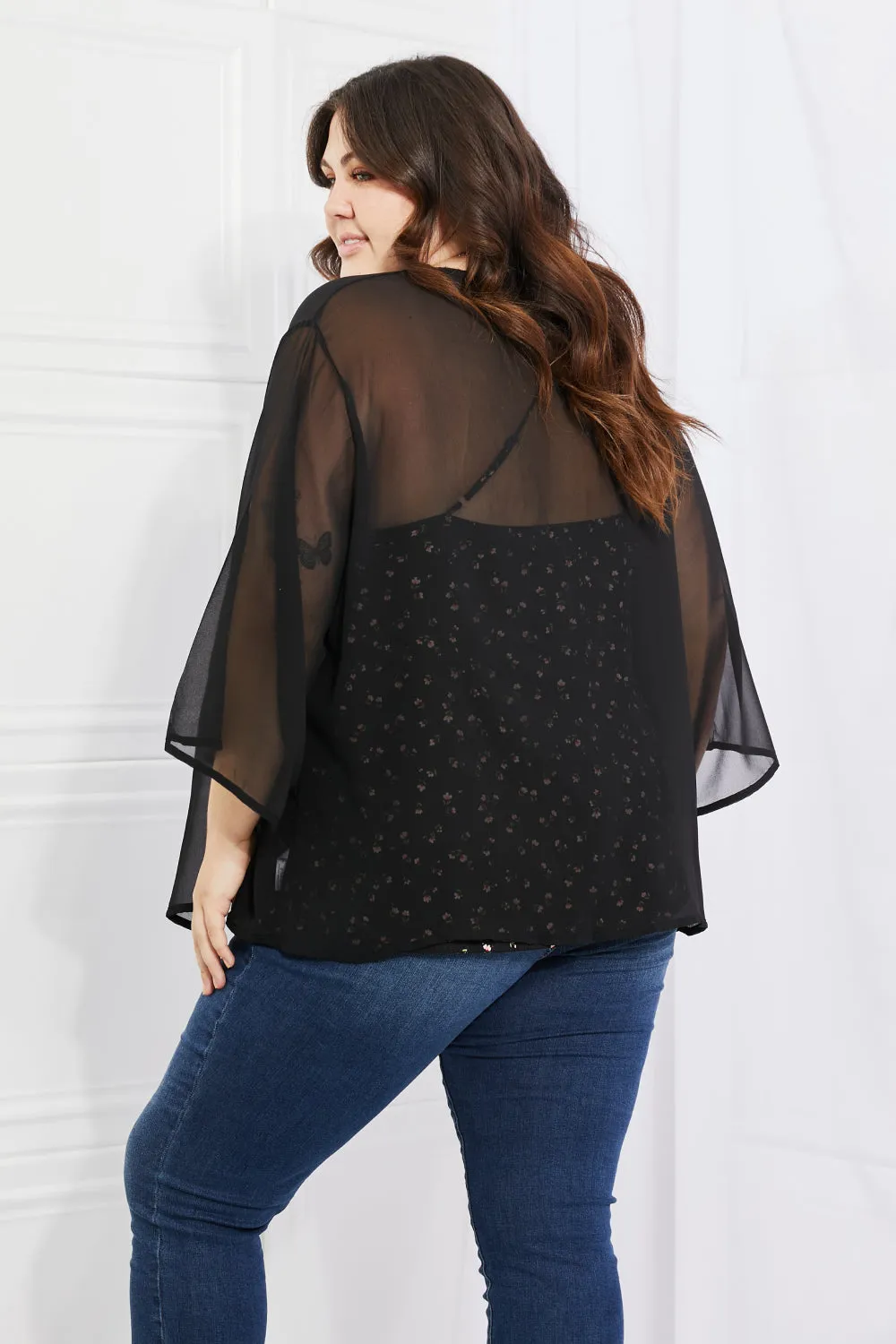 Chiffon Kimono in Black