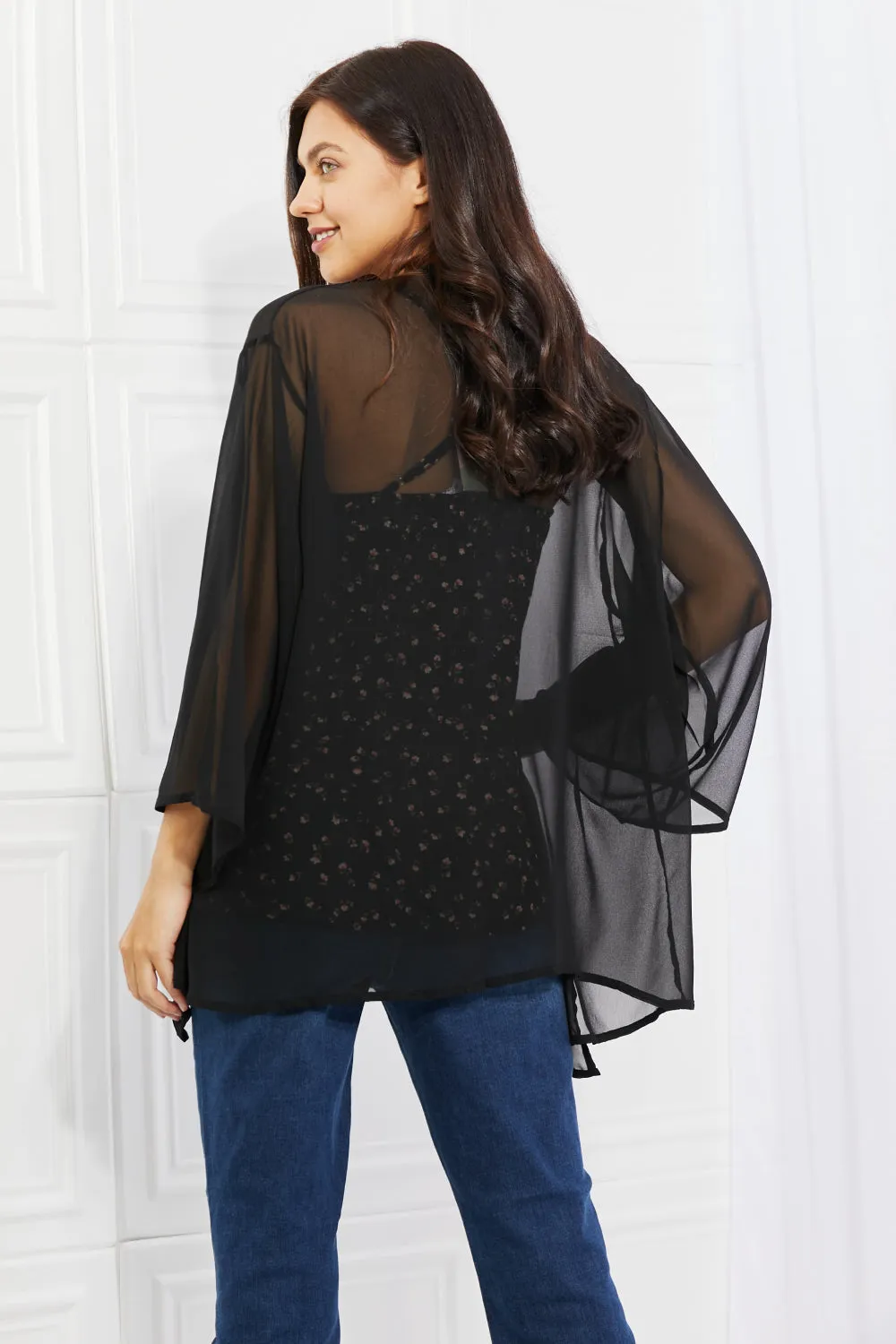 Chiffon Kimono in Black