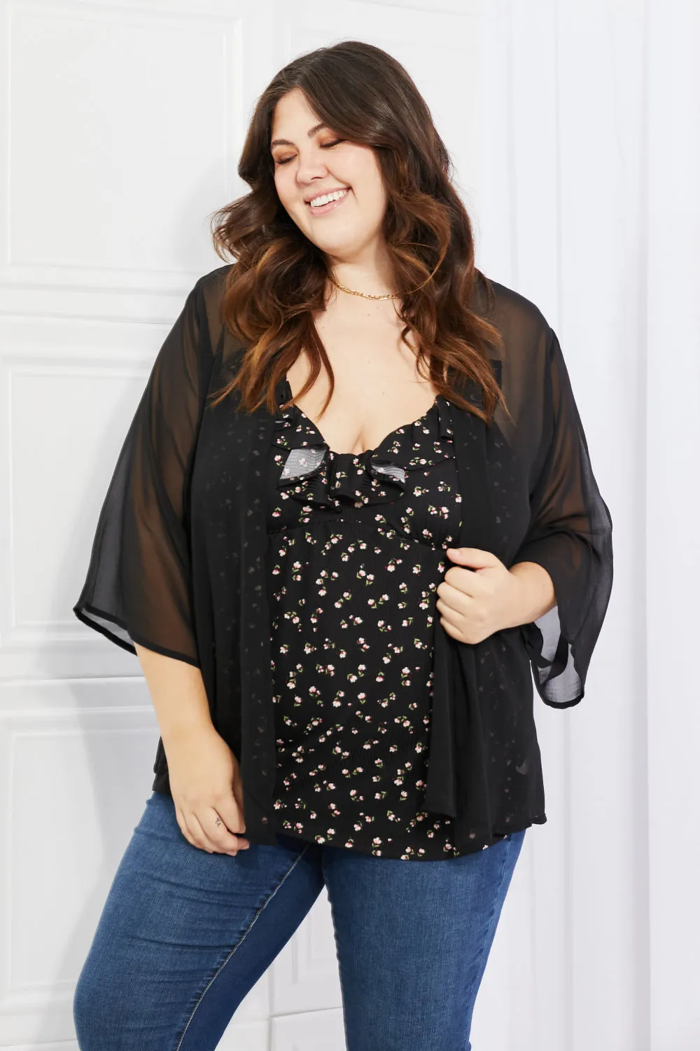 Chiffon Kimono in Black