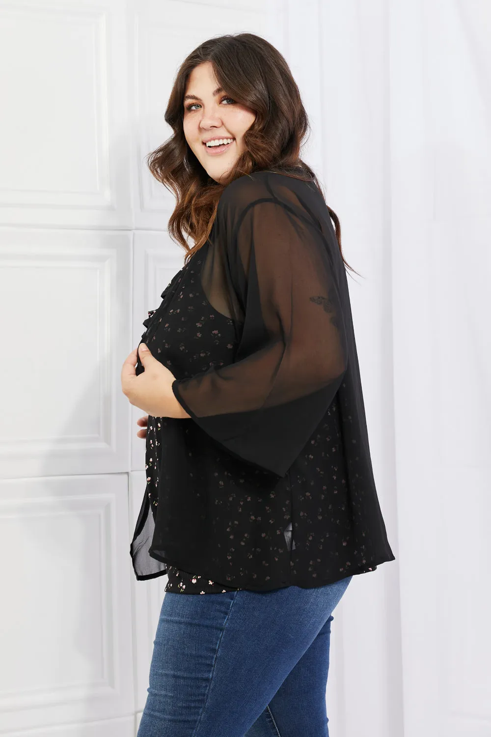 Chiffon Kimono in Black