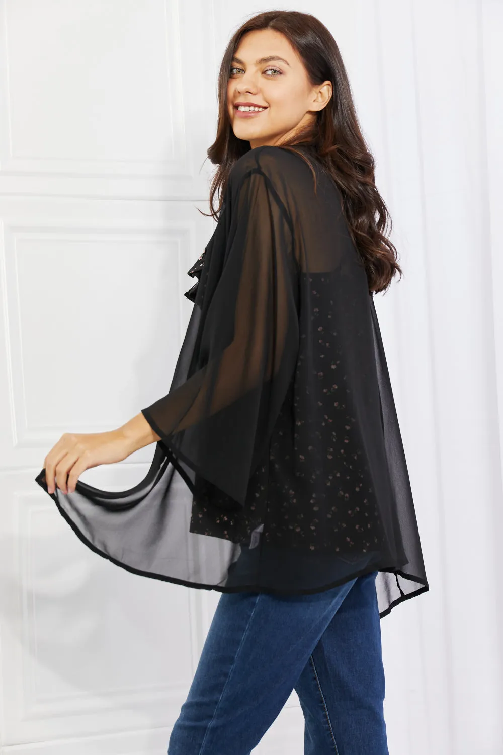 Chiffon Kimono in Black