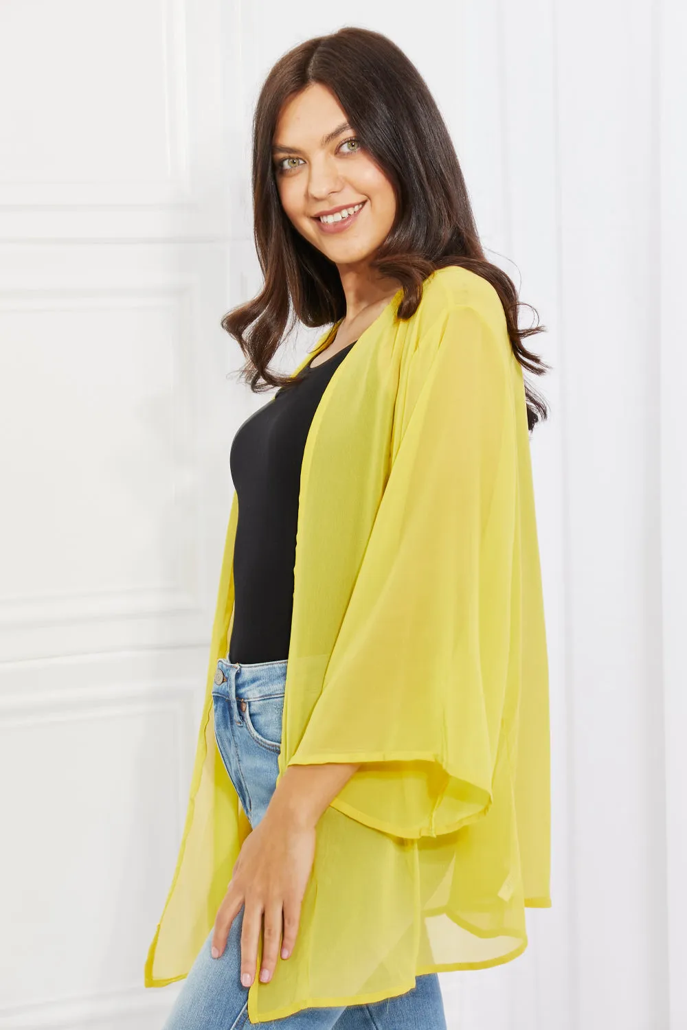 Chiffon Kimono in Yellow