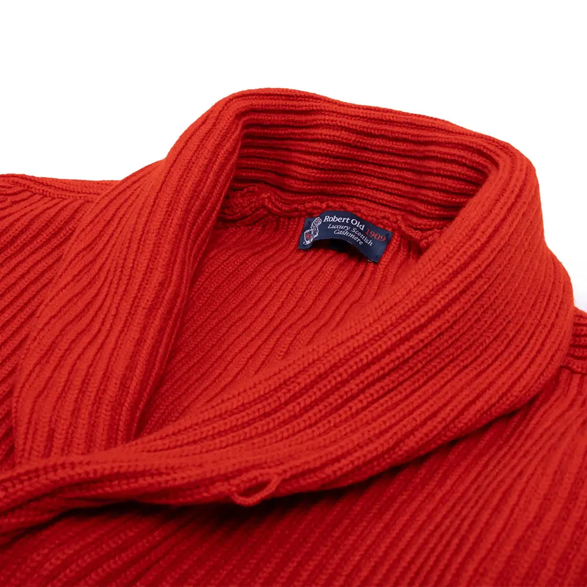 Chilli Red Colonial 8ply Cashmere Shawl Cardigan