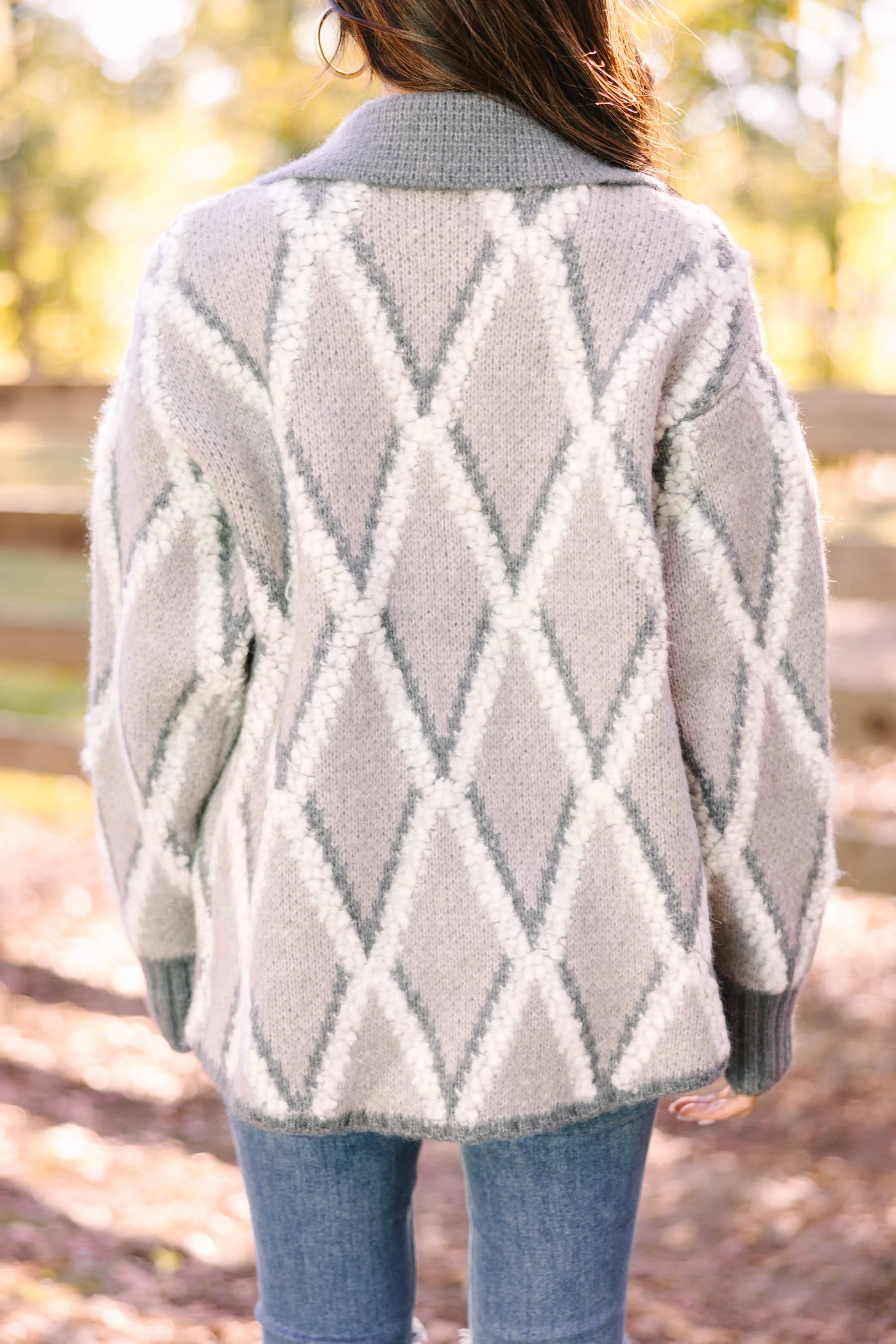 Choose You Gray Colorblock Cardigan