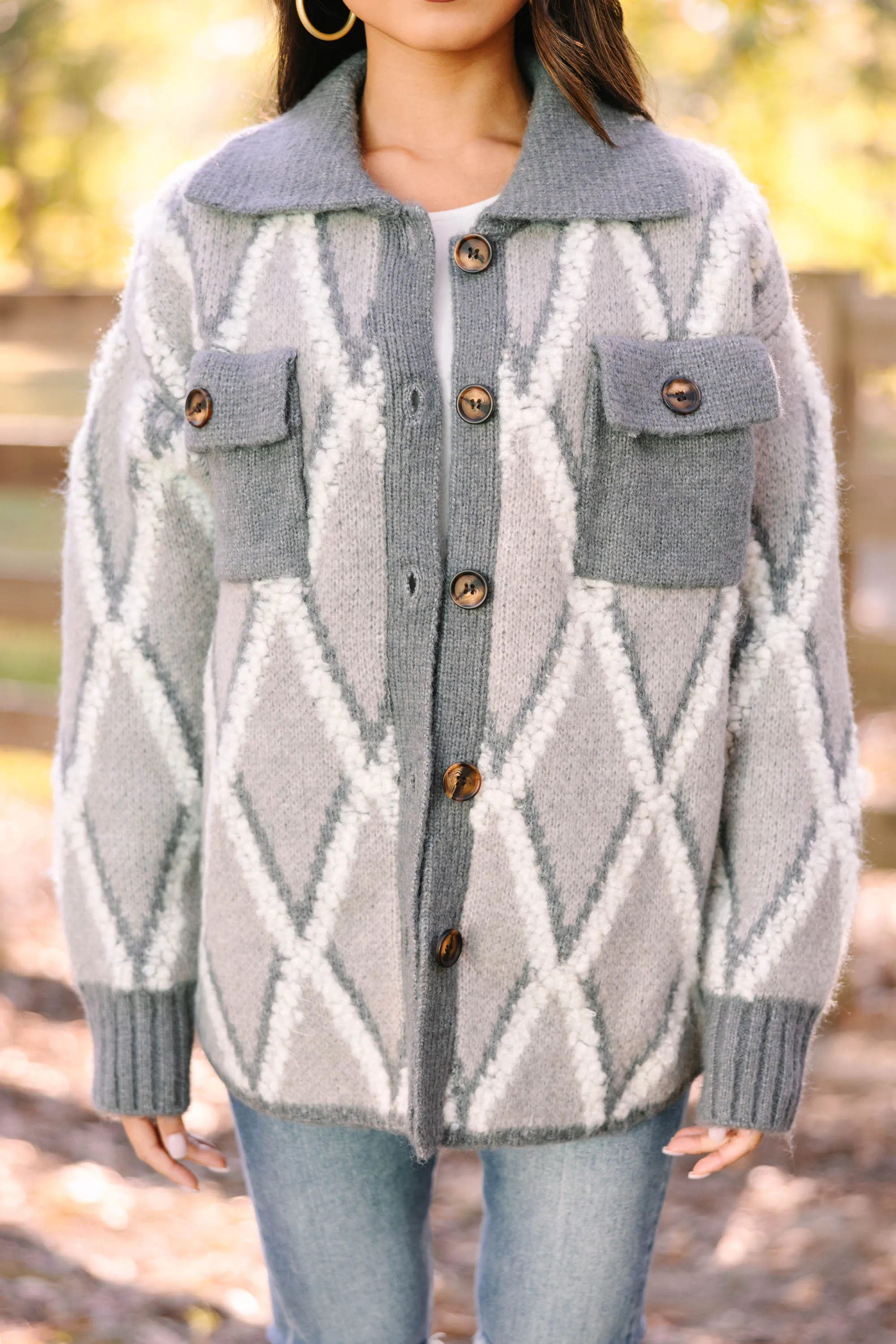 Choose You Gray Colorblock Cardigan