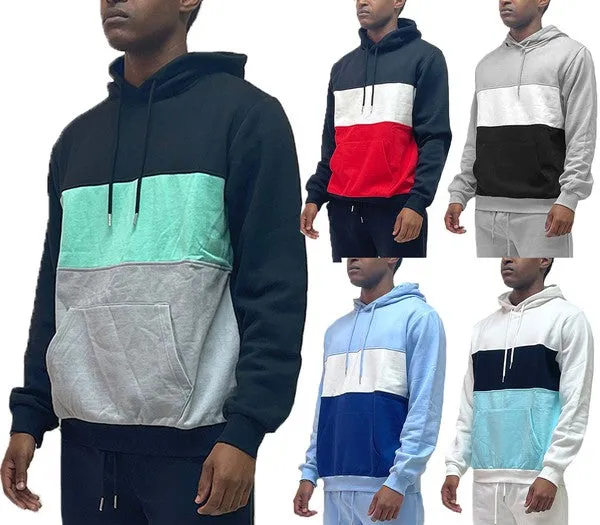 COLOR BLOCK PULLOVER HOODIE