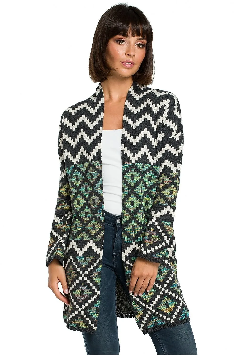 Colorful  Unique Unbuttoned  Cardigan