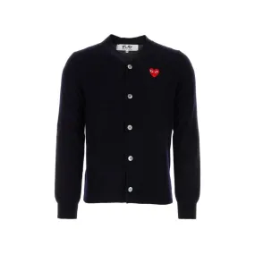 COMME DES GARÇONS HEART LOGO WOOL PATCH CARDIGAN (W)