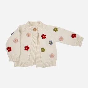 Cotton Flower Cardigan, Multi