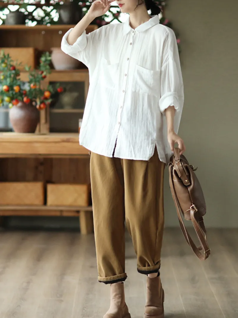 Cotton Loose Long Sleeves Shirt