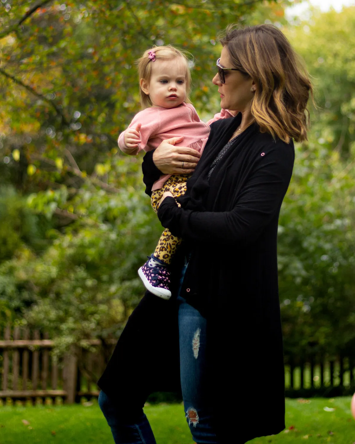 Coziest Nursing Mama and Baby Cardigan - Black