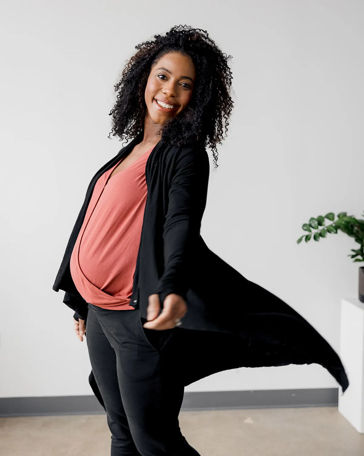 Coziest Nursing Mama and Baby Cardigan - Black