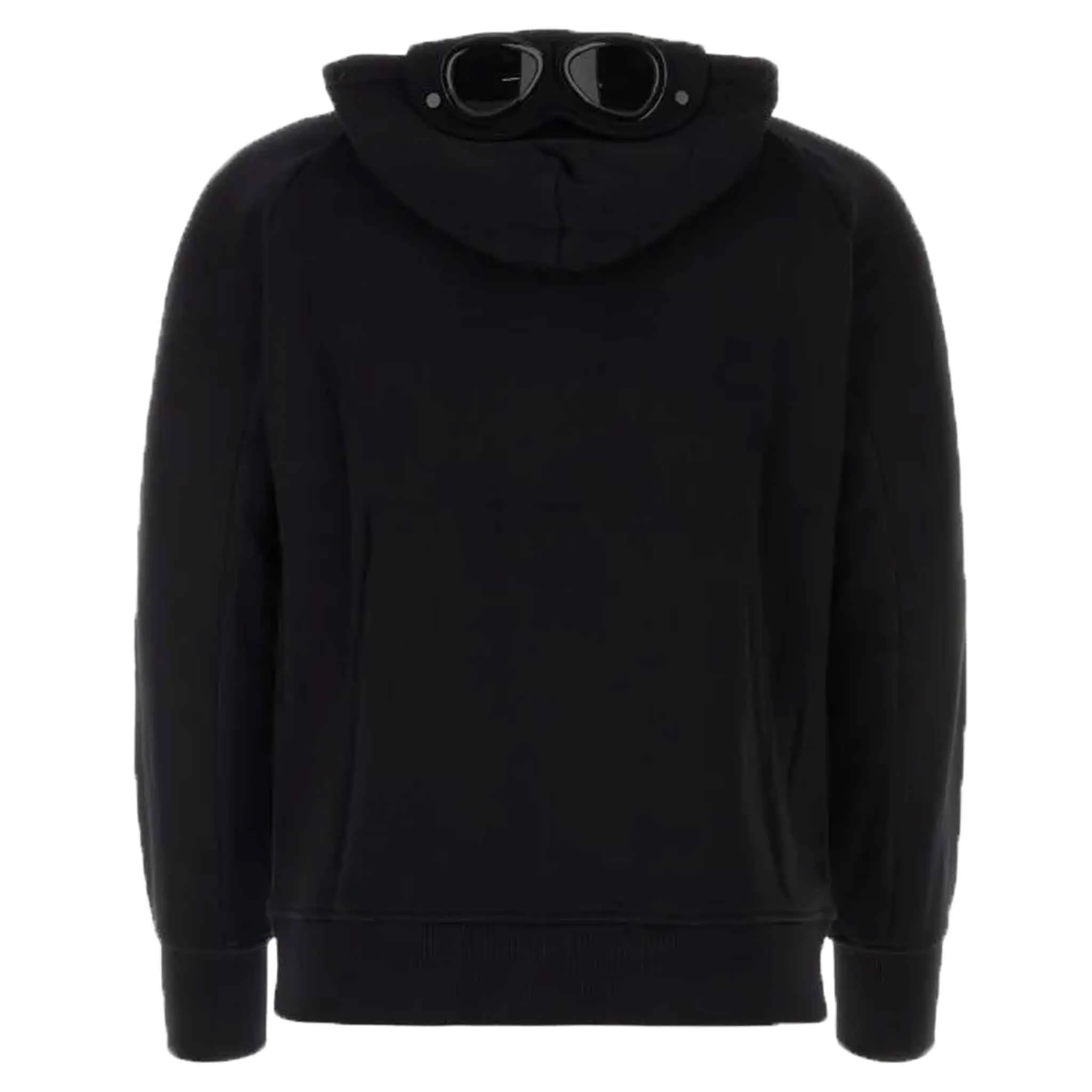 C.P. Company Diagonal Raised Fleece OTH Goggle Hoodie in Black