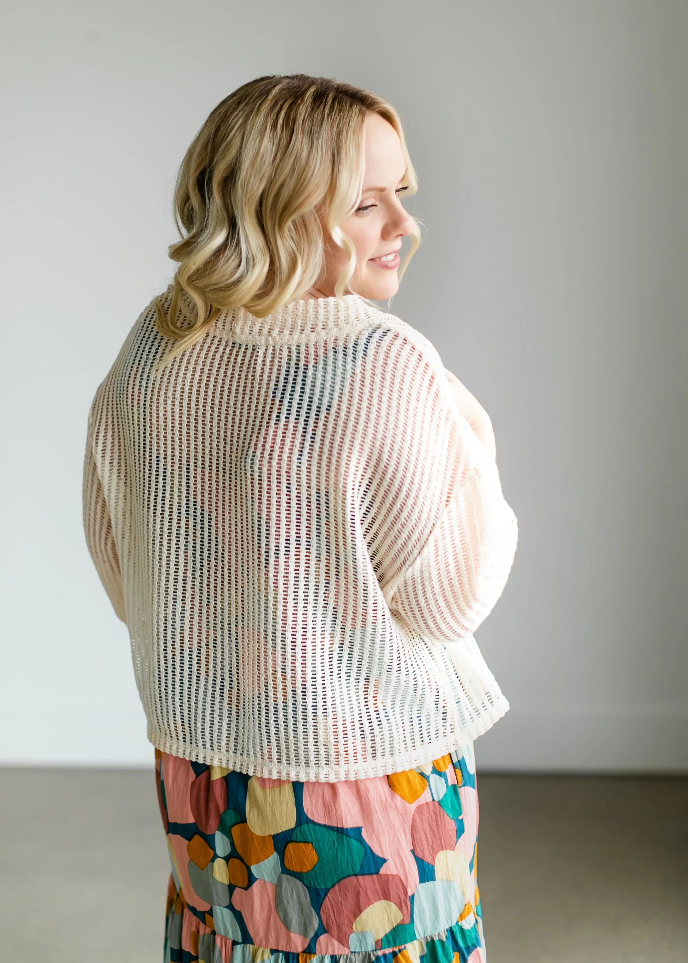 Crochet Cream Open Front Cardigan - FINAL SALE