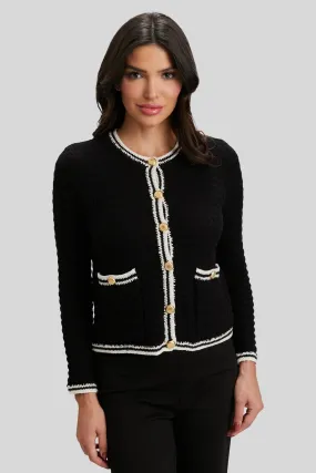 Crochet Detail Cardigan - Black