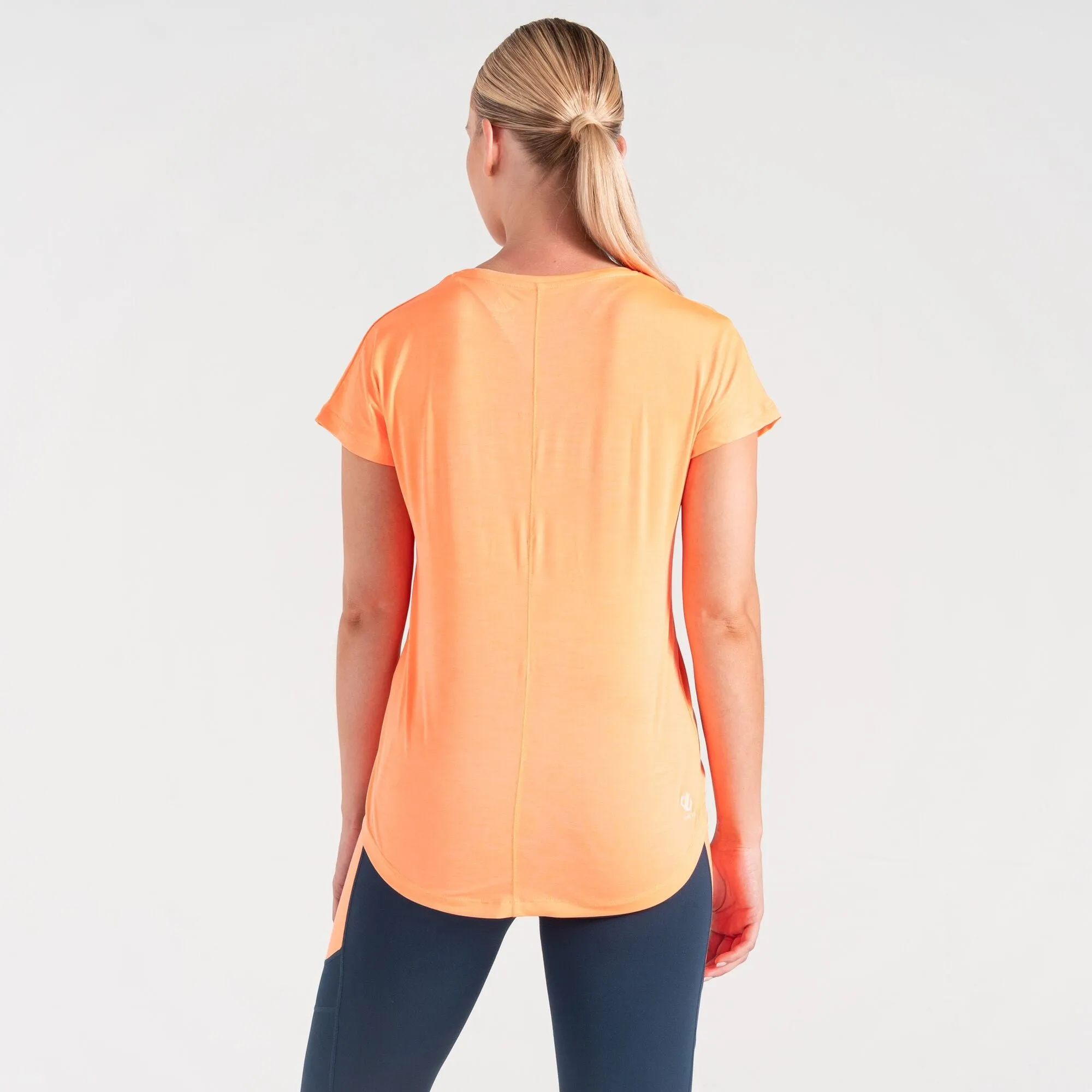 Dare2b Ladies Lightweight Wicking Vigilant Tee-ORANGE