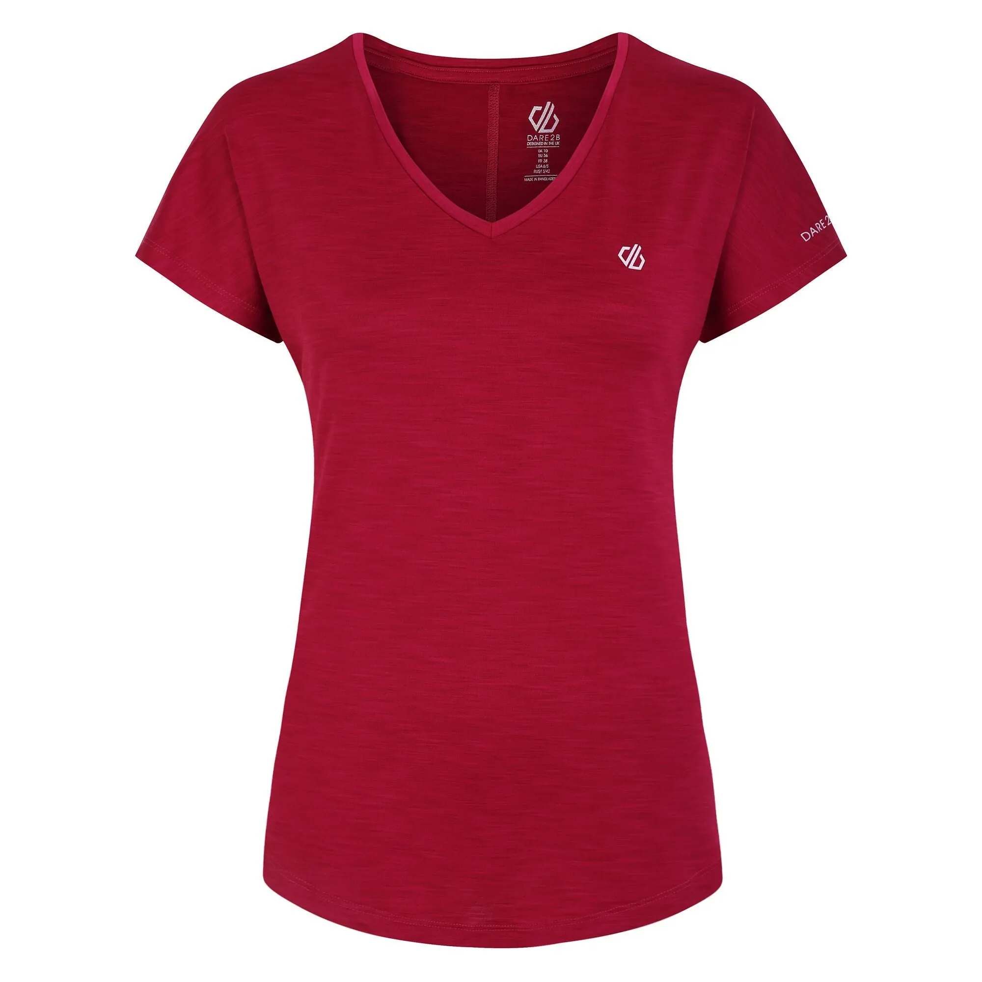 Dare2b Ladies Lightweight Wicking Vigilant Tee-PINK BERRY