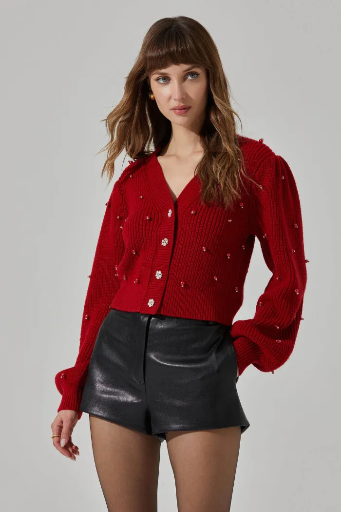 Delsie Pearl Embellished Cardigan