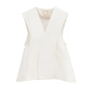 Designer Blazer Vest White