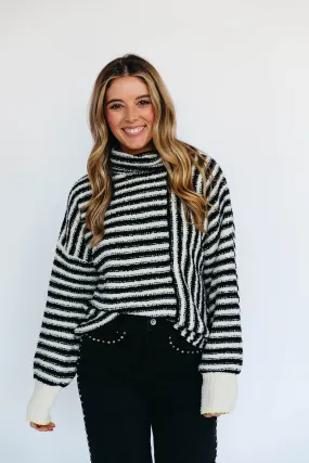 Dorothy Stripe Sweater - Black