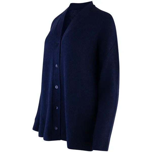 Easy Fit V-Neck Cardigan in Navy