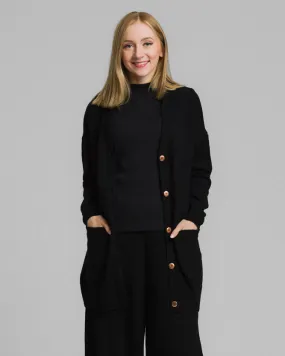 Edith Merino Cardigan Black