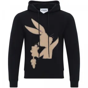 Embroidered Bunny Pullover Hoodie (Black) - I23E02463159000