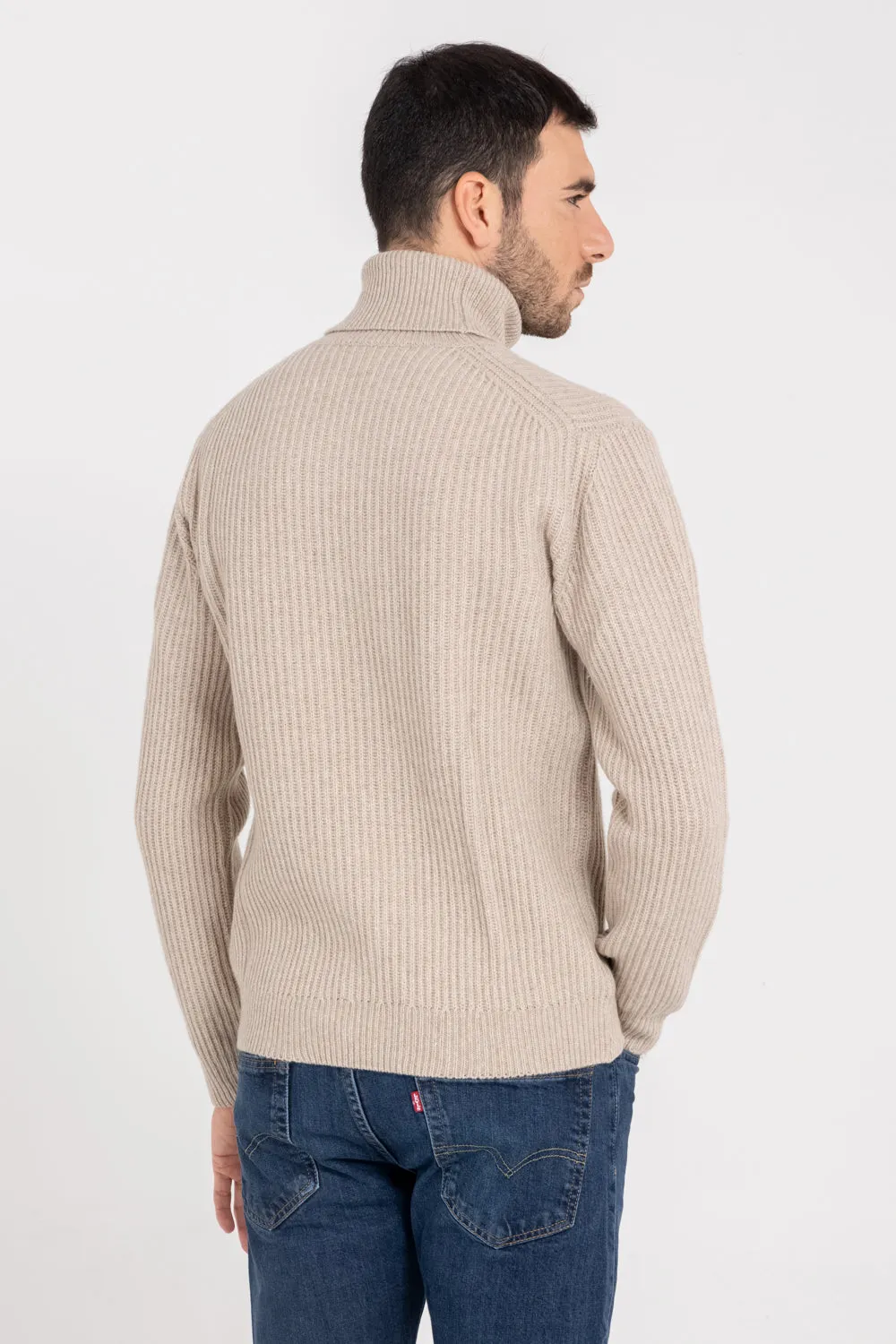 ENGLISH RIBBED TURTLENECK SWEATER