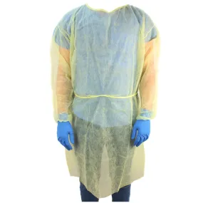 Ever Ready First Aid Isolation Gown Fluid Resistant; Yellow Full Back