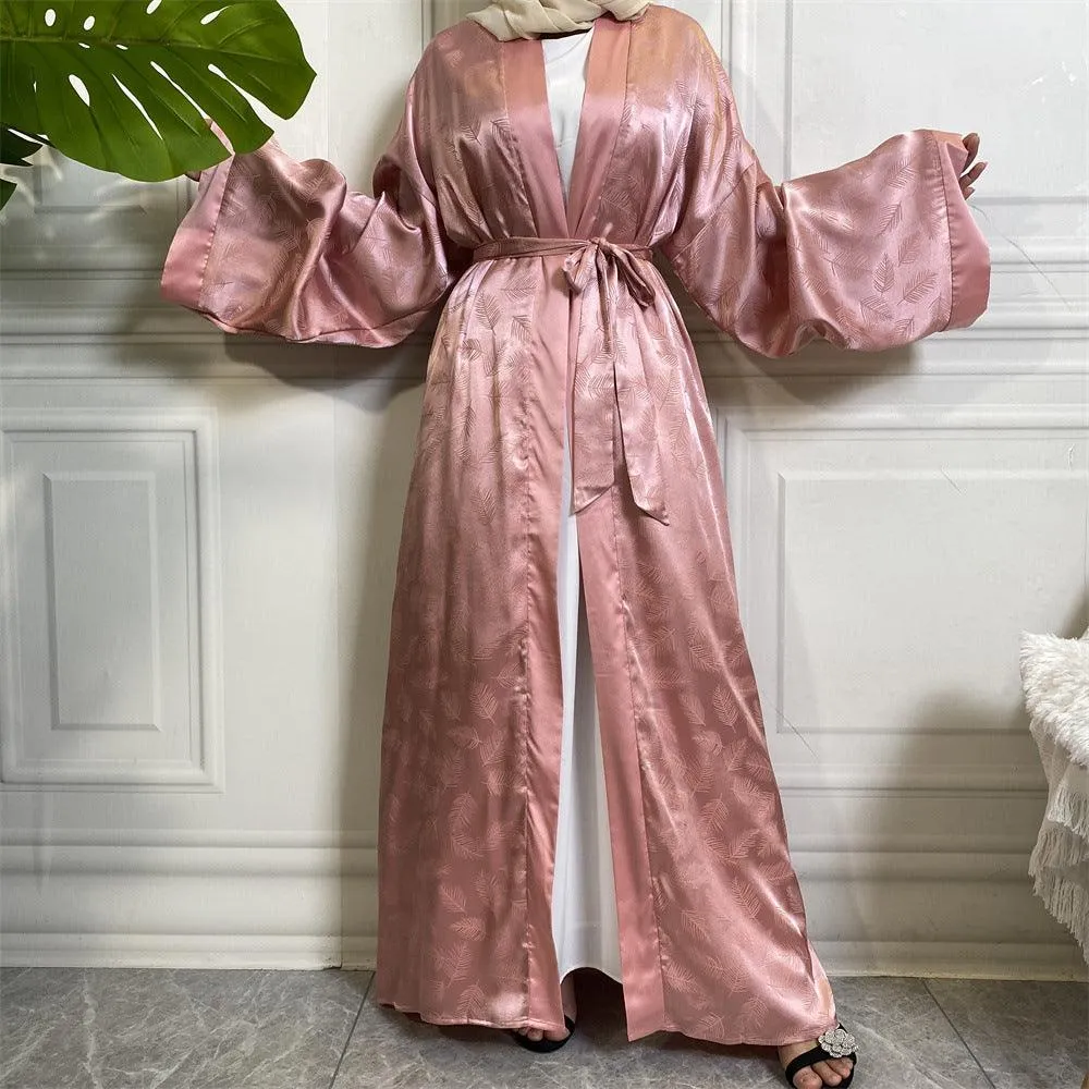 Fashion Printed Satin Cardigan Robe